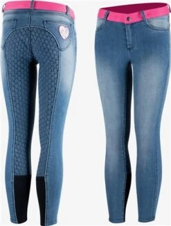 Horze Poppy Kids Denim Silicone Full Seat Breeches