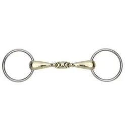 Shires Training Bit 18mm Brass Alloy With Silver Rings