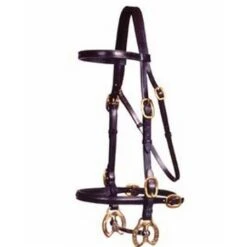Old Mill Saddlery Quality Leather In Hand Bridle With Brass Fittings