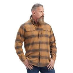 Ariat Work Ariat Mens Rebar Flannel Durastretch Long Sleeve Work Shirt