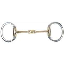 Shires Brass Alloy Flat Ring Lozenge Eggbutt Snaffle